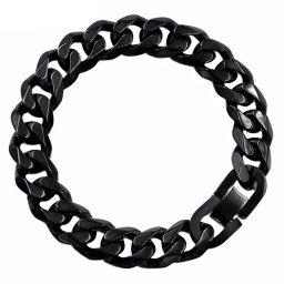 Heren armband Edelstaal Link chain Black 13mm